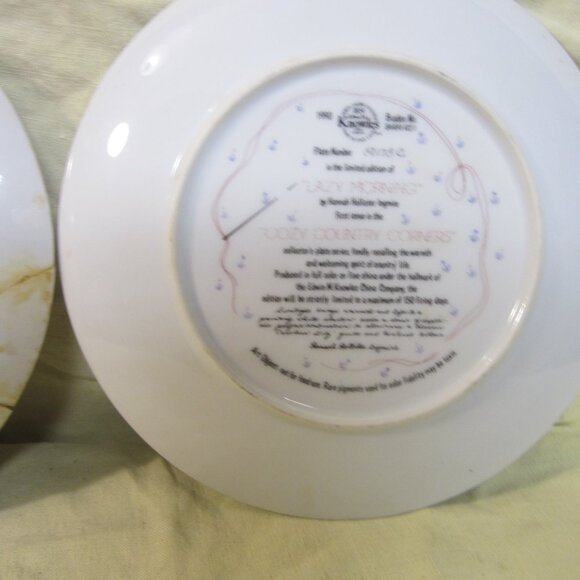 VTG 1990 KNOWLES DISPLAY PLATE, LAZY MORNINGS, $EACH - Picture 7 of 7